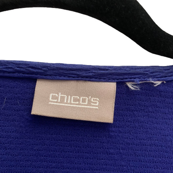 CHICO'S Cobalt Blue Textured Zipper Cardigan Sweater‎ - Picture 11 of 13